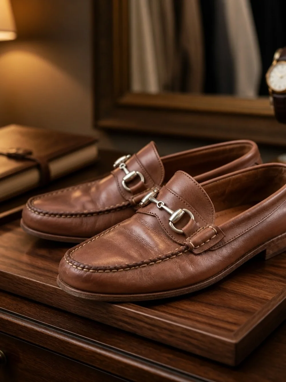 Allen Edmonds Brown Leather Bit Loafers Size 9.5